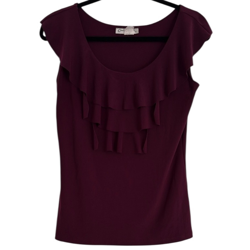 🌻 Claudia Richard Ruffle Front Stretchy Blouse